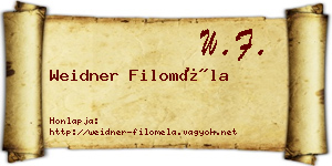 Weidner Filoméla névjegykártya
